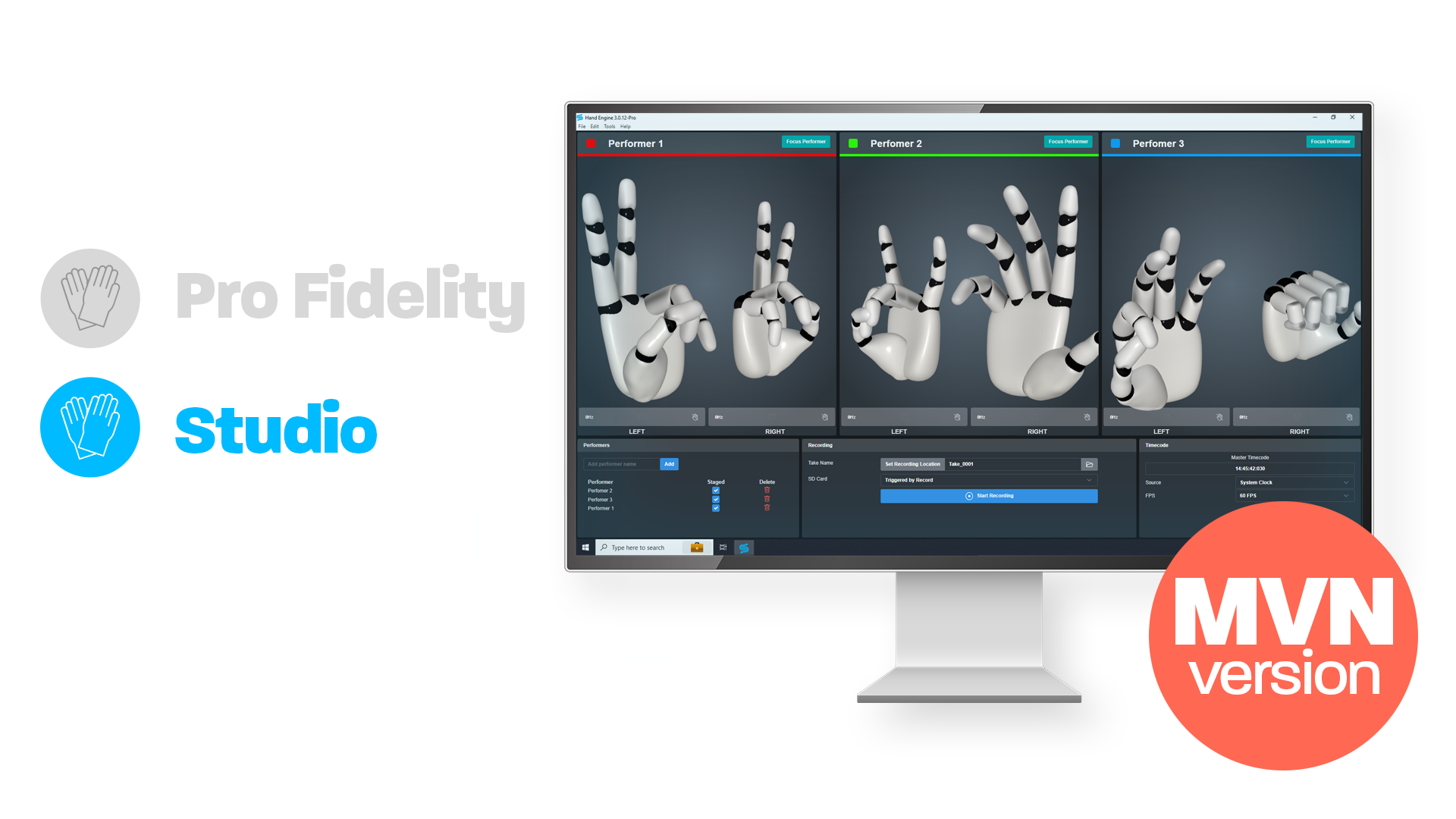 Hand Engine Pro for Xsens MVN. Hand motion capture that integrates with Xsens MVN Animate.