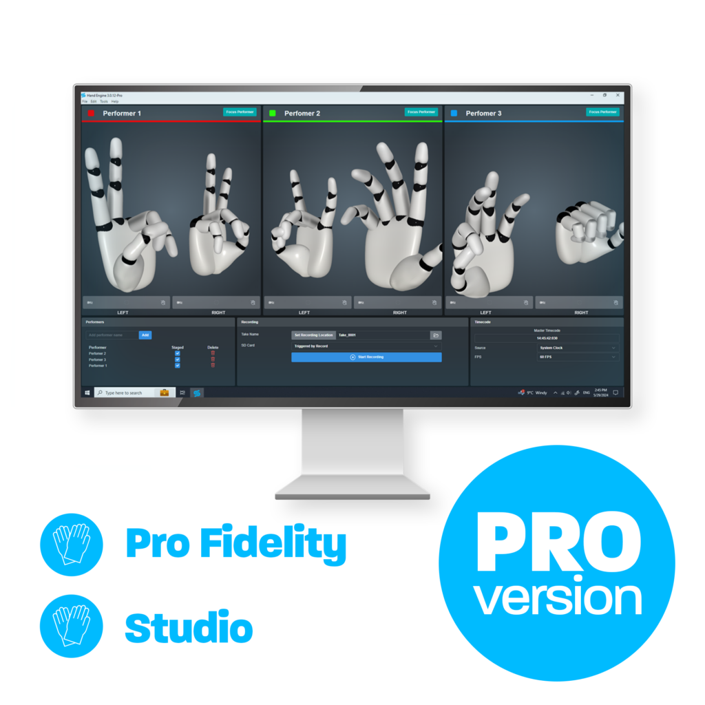 Hand Engine Pro. Hand motion capture that integrates with OptiTrack Motive, Qualysis QTM and Xsens MVN.